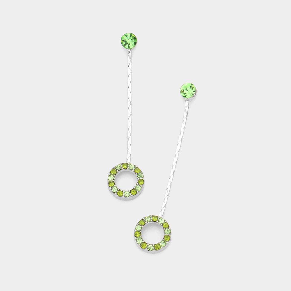 Crystal Circle Dangle Drop Earrings - Madeline Love - Flyclothing LLC