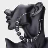 Shamballa Ball Hoop Earrings - Madeline Love - Flyclothing LLC