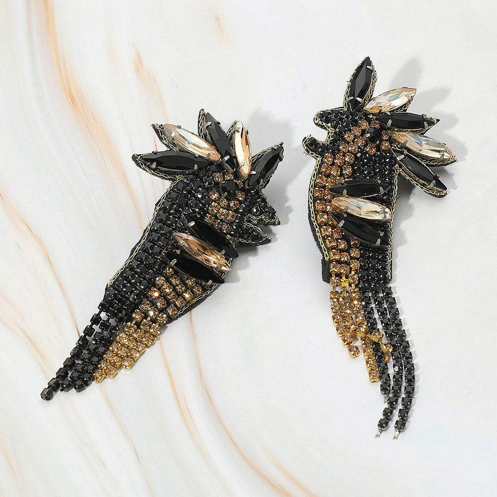 Stone Embellished Bird Earrings - Madeline Love - Flyclothing LLC