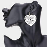 MOM Message Colored Brass Metal Heart Dangle Earrings - Madeline Love - Flyclothing LLC