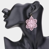 MAMA Message Colored Brass Metal Flower Dangle Earrings - Madeline Love - Flyclothing LLC