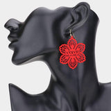 MAMA Message Colored Brass Metal Flower Dangle Earrings - Madeline Love - Flyclothing LLC