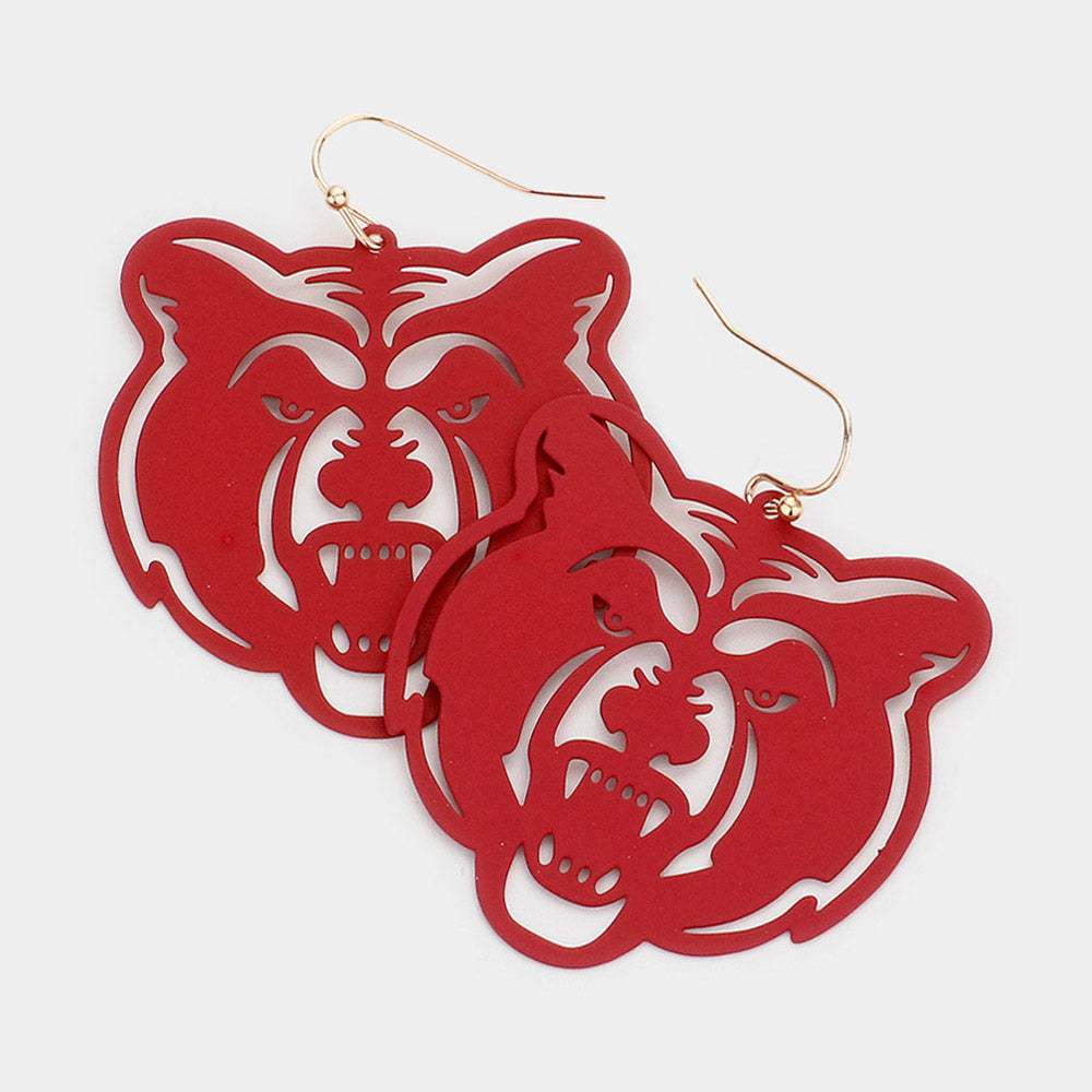 Metal Cutout Bear Dangle Earrings - Madeline Love - Flyclothing LLC