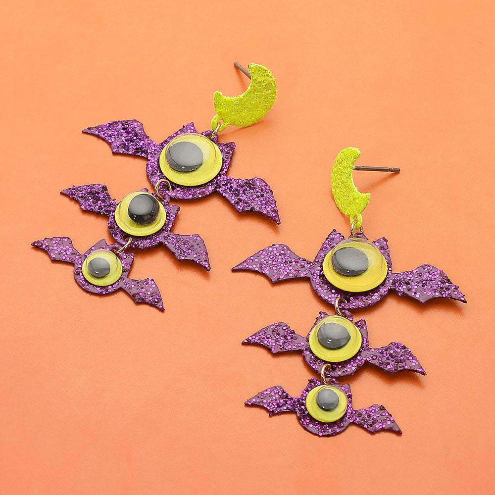 Halloween Bat Link Drop Dangle Earrings - Madeline Love - Flyclothing LLC