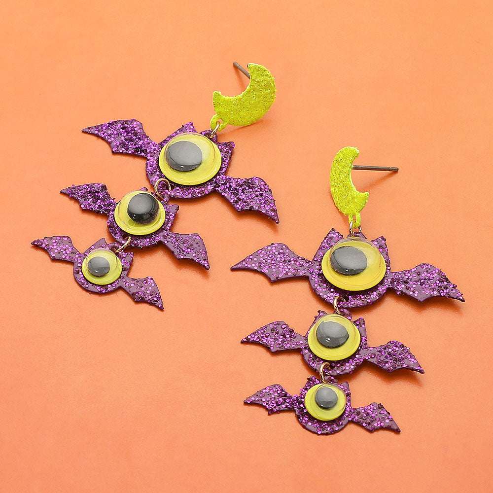 Halloween Bat Link Drop Dangle Earrings - Madeline Love - Flyclothing LLC