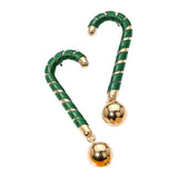 Ball Drop Christmas Candy Cane Earrings - Madeline Love - Flyclothing LLC