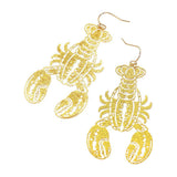 Glitter Cutout Mardi Gras Lobster Charm Drop Earrings - Madeline Love - Flyclothing LLC