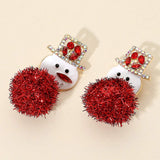 Pom Pom Stone Paved Hat Snowman Earrings - Madeline Love - Flyclothing LLC
