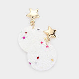 American USA Flag Round Dangle Earrings - Madeline Love - Flyclothing LLC