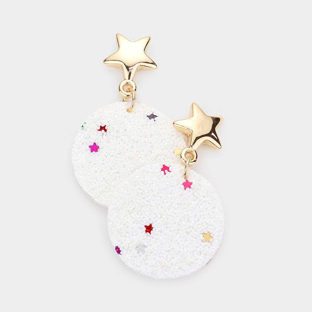 American USA Flag Round Dangle Earrings - Madeline Love - Flyclothing LLC