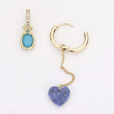 Round Stone Bead Heart Interchangeable Earring Set - Madeline Love - Flyclothing LLC