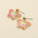 Enamel Butterfly Detailed Dangle Earrings - Madeline Love - Flyclothing LLC