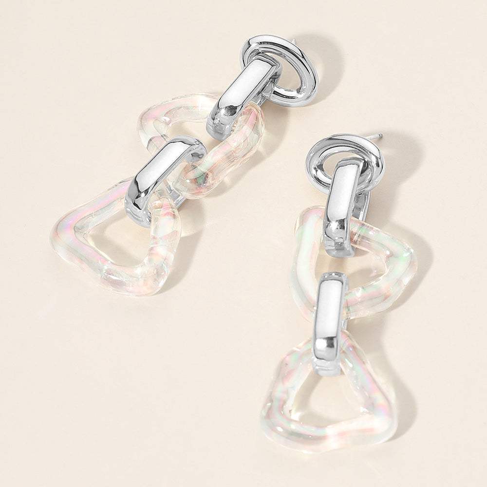 Chunky Geometric Link Drop Statement Earrings - Madeline Love - Flyclothing LLC