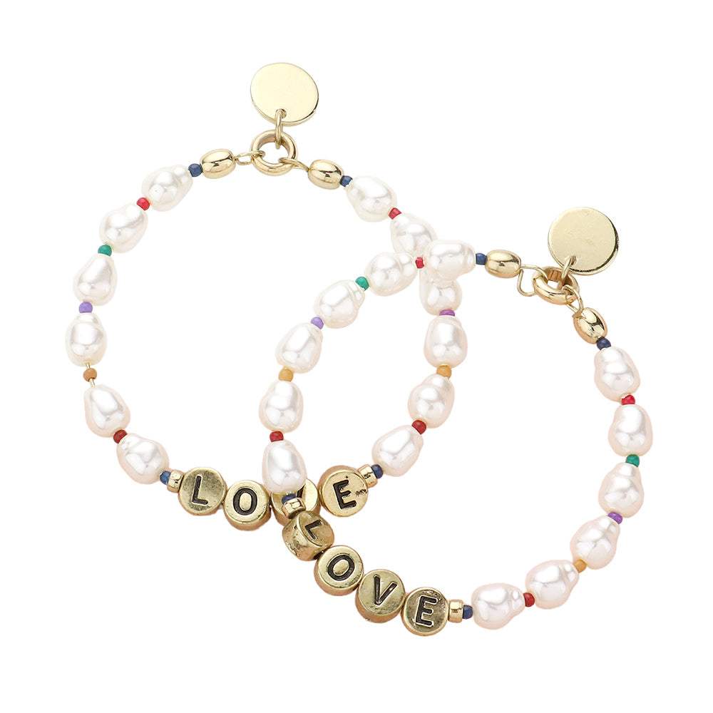 Love Message Pearl Beaded Dangle Earrings - Madeline Love - Flyclothing LLC