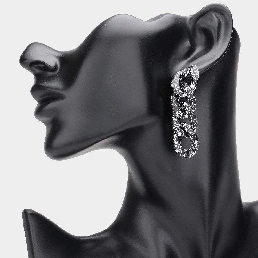 Paint Splash Resin Link Dangle Earrings - Madeline Love - Flyclothing LLC