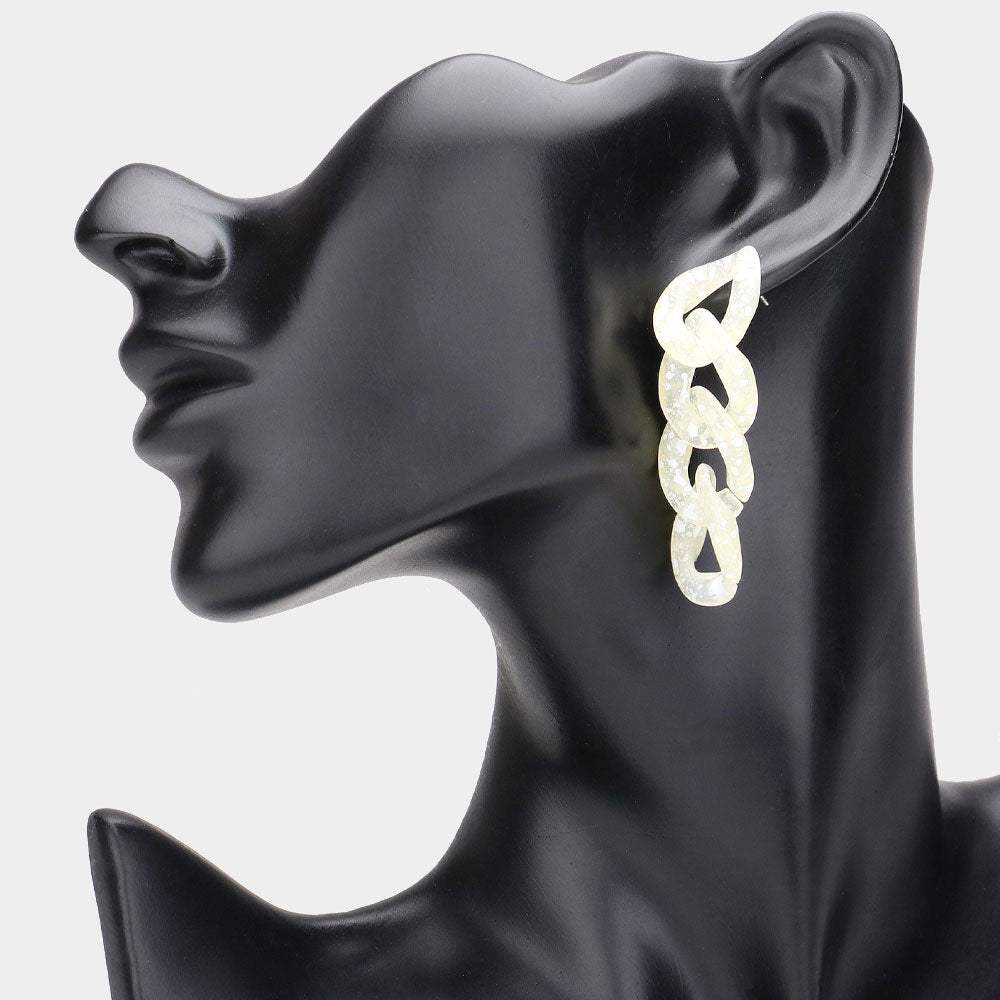 Paint Splash Resin Link Dangle Earrings - Madeline Love - Flyclothing LLC