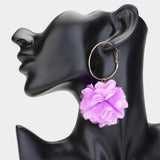 Fabric Rose Dangle Earrings - Madeline Love - Flyclothing LLC