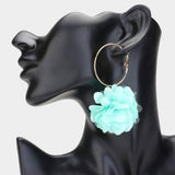 Fabric Rose Dangle Earrings - Madeline Love - Flyclothing LLC