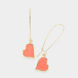 Druzy Heart Dangle Earrings - Madeline Love - Flyclothing LLC