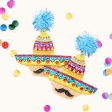Pom Pom Glittered Hat Mustache Link Dangle Earrings - Madeline Love - Flyclothing LLC
