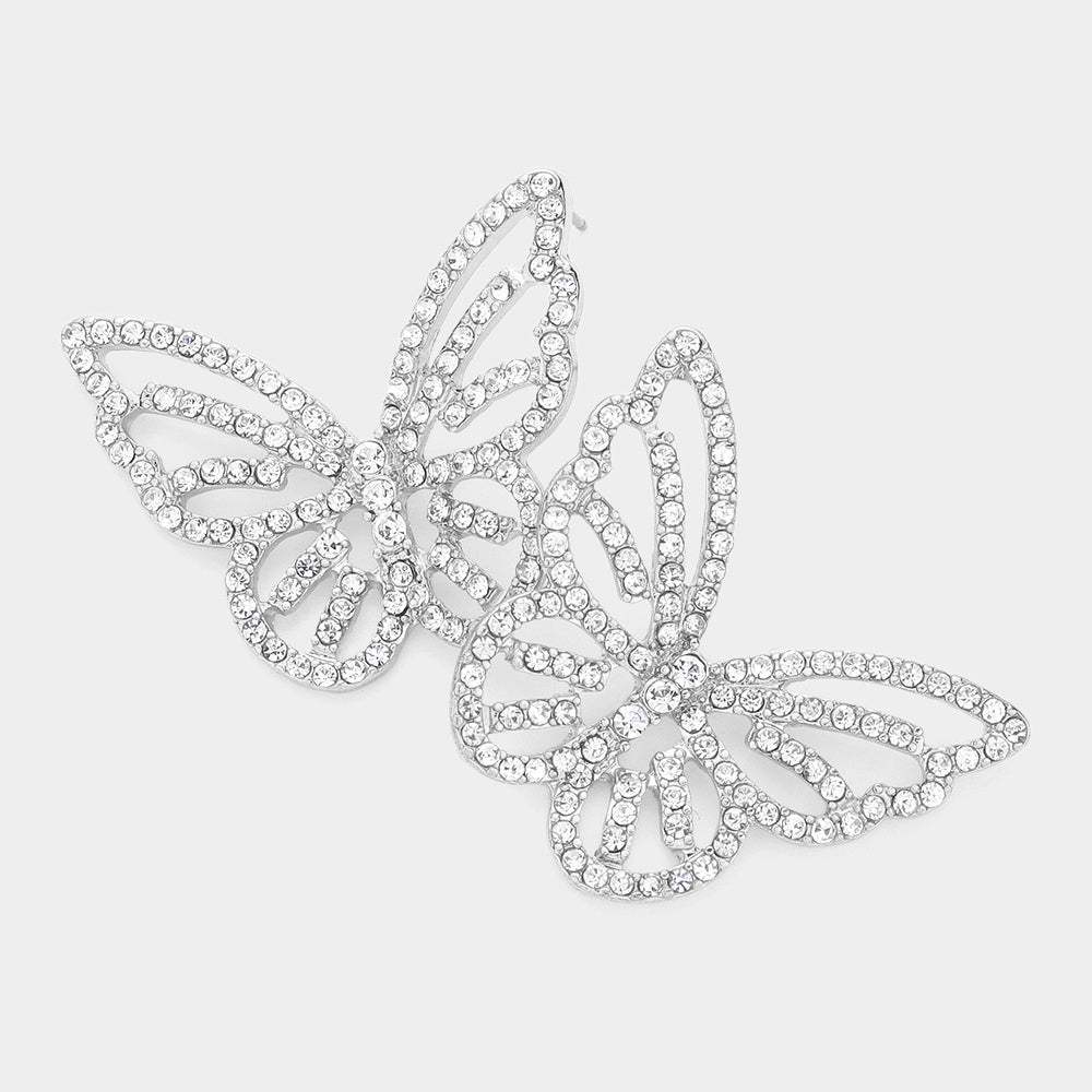 Stone Paved Butterfly Earrings - Madeline Love - Flyclothing LLC