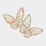 Stone Paved Butterfly Earrings - Madeline Love - Flyclothing LLC