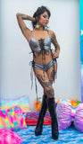 J-Valentine FE222 - Metallic Lace-Up Top - J. Valentine - Flyclothing LLC
