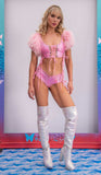 J-Valentine FE222 - Metallic Lace-Up Top - J. Valentine - Flyclothing LLC