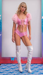J-Valentine FE222 - Metallic Lace-Up Top - J. Valentine