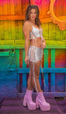 J-Valentine FE222 - Metallic Lace-Up Top - J. Valentine - Flyclothing LLC