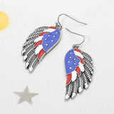 Enamel American USA Flag Wing Dangle Earrings - Madeline Love - Flyclothing LLC