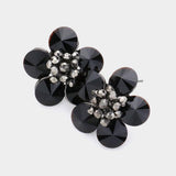 Glass Stone Flower Earrings - Madeline Love - Flyclothing LLC