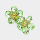 Glass Stone Flower Earrings - Madeline Love - Flyclothing LLC