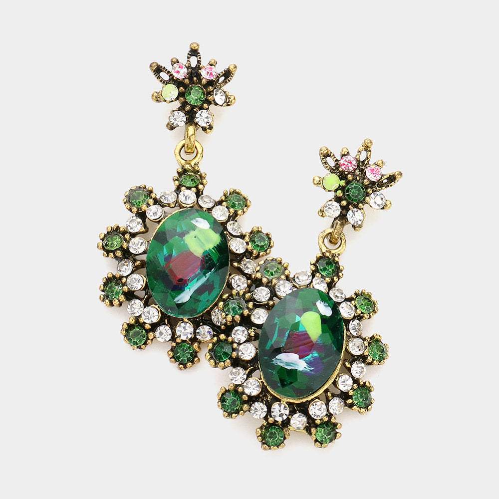 Victorian Flower Sunburst Drop Earrings - Madeline Love - Flyclothing LLC