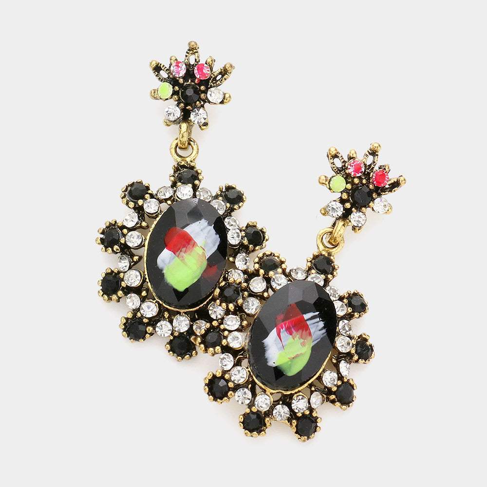 Victorian Flower Sunburst Drop Earrings - Madeline Love - Flyclothing LLC