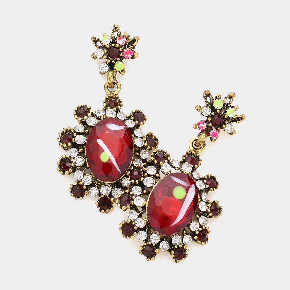 Victorian Flower Sunburst Drop Earrings - Madeline Love - Flyclothing LLC