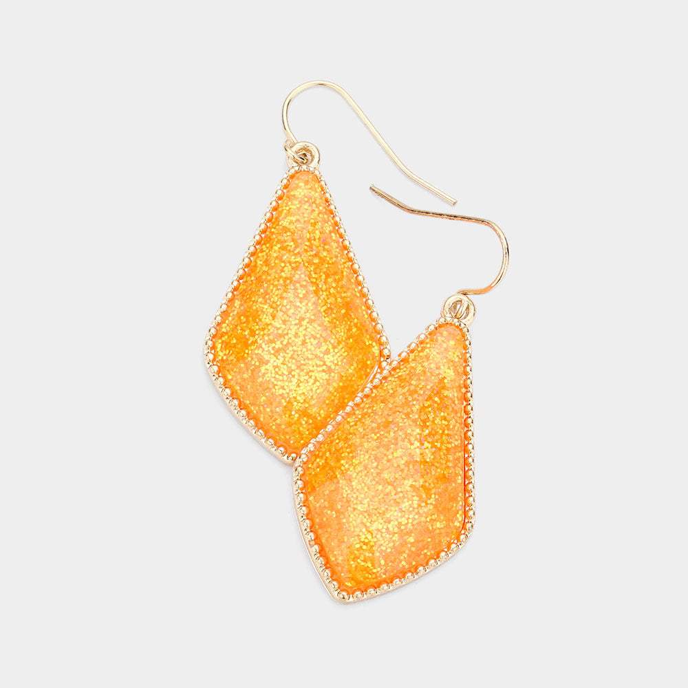 Glitter Geometric Dangle Earrings - Madeline Love - Flyclothing LLC