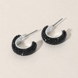 18K Gold Dipped Bling Stone Studded Mini Hoop Earrings - Madeline Love - Flyclothing LLC