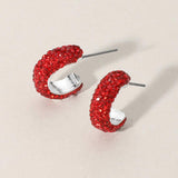 18K Gold Dipped Bling Stone Studded Mini Hoop Earrings - Madeline Love - Flyclothing LLC
