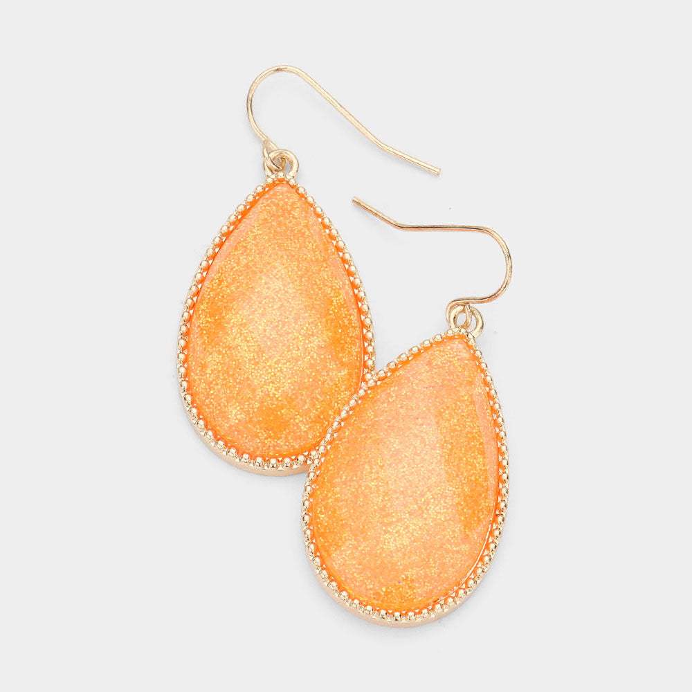 Glitter Teardrop Dangle Earrings - Madeline Love - Flyclothing LLC