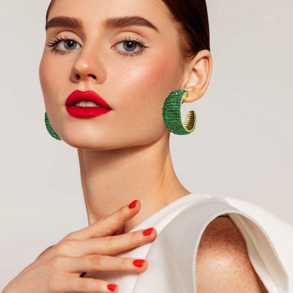 Bling Hoop Earrings - Madeline Love - Flyclothing LLC
