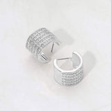 Rhinestone Embellished Metal Hoop Earrings - Madeline Love - Flyclothing LLC