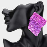 Bold Bling Studded Abstract Plate Earrings - Madeline Love - Flyclothing LLC