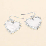 Mother of Pearl Heart Drop Earrings - Madeline Love - Flyclothing LLC