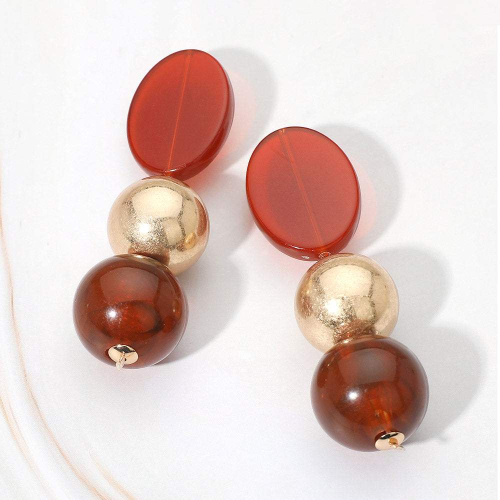Bold Resin Metal Bead Drop Earrings - Madeline Love - Flyclothing LLC