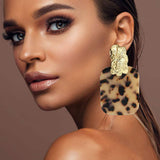 Oversized Patterned Celluloid Acetate Plate Accent Door Knocker Earrings - Madeline Love - Flyclothing LLC