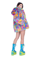 J-Valentine FE293 - Thigh-High Hooded Fur Coat - J. Valentine - Flyclothing LLC