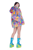 J-Valentine FE293 - Thigh-High Hooded Fur Coat - J. Valentine