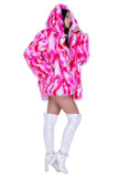 J-Valentine FE293 - Thigh-High Hooded Fur Coat - J. Valentine