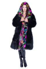 J-Valentine FE294 - Mid-Length Hooded Fur Coat - J. Valentine
